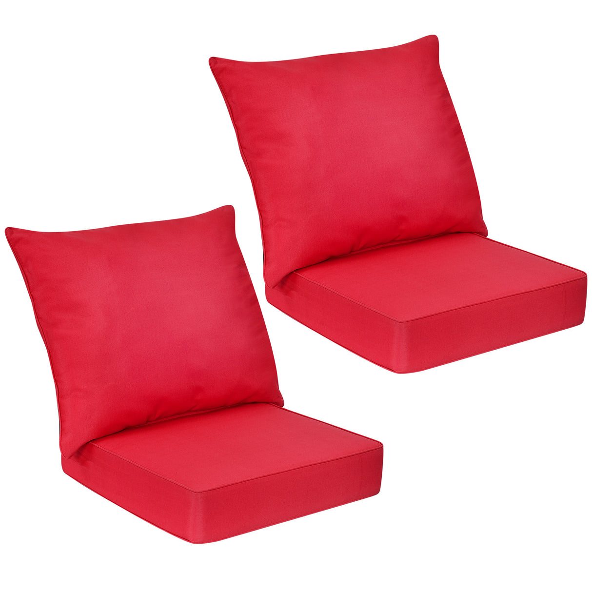 Deep Seat Chair Cushion Pads Set with Rope Belts for Indoor and Outdoor