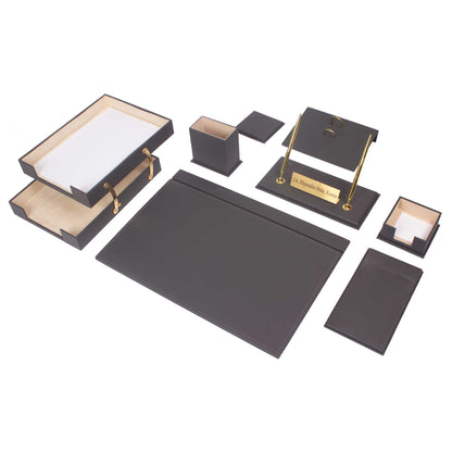 MOOG Leather Desk Set - Double Document Tray- Black - 10 PCS