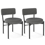 Dining Chair Set of 2 with Curved Backrest and Padded Seat