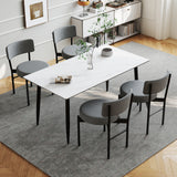 Dining Chair Set of 2 with Curved Backrest and Padded Seat