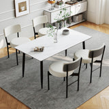 Dining Chair Set of 2 with Curved Backrest and Padded Seat