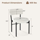 Dining Chair Set of 2 with Curved Backrest and Padded Seat