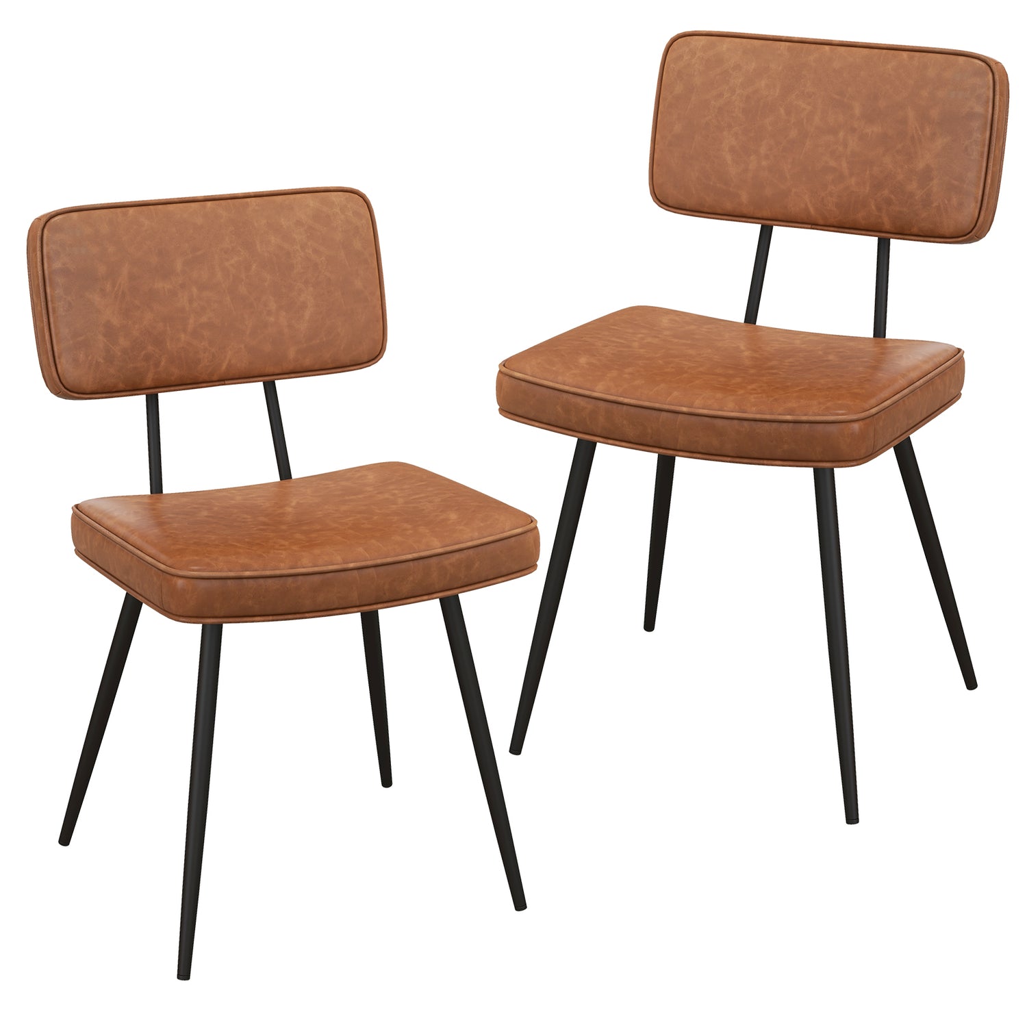 Dining Chair Set of 2 with Padded Backrest and Seat