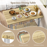 5 Pieces Wood Metal Dining Table Set with 4 Chairs