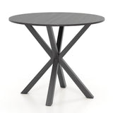36 Inch Wood Dining Table with Intersecting Pedestal Base for 2-4 People