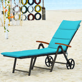 Outdoor Chaise Lounge Chair Rattan Lounger Recliner Chair