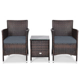 3 Pcs Outdoor Rattan Wicker Furniture Set
