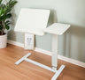 Overbed Bedside Desk Mobile Rolling Laptop Stand Tilting Overbed Table with Wheels Height Adjustable Tray Table for Laptop Bed Sofa Side Table ,Bedside Table(WHITE)