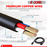 12ft 3 Prong Non-Polarized AC Wall Power Cable Cord for HP Dell Samsung Sony Asus Acer Toshiba Laptop Charger LED LCD Monitor Replacement Power Cord PL 1002