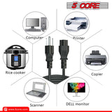 12ft 3 Prong Non-Polarized AC Wall Power Cable Cord for HP Dell Samsung Sony Asus Acer Toshiba Laptop Charger LED LCD Monitor Replacement Power Cord PL 1002