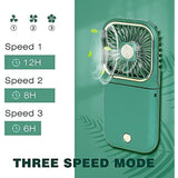 Handheld Portable Fan; Rechargeable Power Bank USB Mini Fan; Small Personal Fan With 3 Speeds; 3000 MAh Battery Operated Foldable Desk Fan; Neck Fan With Lanyard