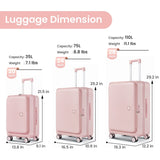Luggage Sets 3 Piece(20/24/28), Expandable Carry On Luggage with TSA Lock Airline Approved, 100% PC Hard Shell and Lightweight Suitcase with Front Pocket and Spinner Wheels