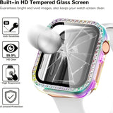 Bling Screen Protector Case For Apple Watch Series 7 & 8 45mm; Women Glitter Full Protective Clear Hard PC Cover Compatible With IWatch Series 7/8 45 Mm Accessories; Clear+Seven Colors