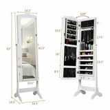 14 LED Jewelry Armoire Cabinet with Full Length Mirror and 4 Tilting Angles
