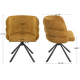 270° Swivel Home Office Desk Chairs Set of 2,Modern Dining Chairs, Upholstered Bedroom Chairs with Metal Base,Makeup Chair for Vanity, for Living Room, Bedroom,Study Room,Dining Room(Orange)