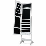 14 LED Jewelry Armoire Cabinet with Full Length Mirror and 4 Tilting Angles