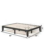 Queen Size 14 Inch Wooden Bed Mattress Frame
