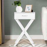 Design Sofa Side Table with X-Shape Drawer for Living Room Bedroom