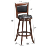 Set of 2 29 Inch Swivel Bar Height Stool Wood Dining Chair Barstool