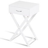 Design Sofa Side Table with X-Shape Drawer for Living Room Bedroom