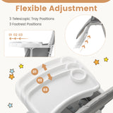 Easy Clean Compact Highchair with Removable Adjustable Tray and PU Seat Cushion
