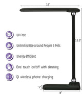 Brilli 15"H LED Desk Lamp (Set of 2) Matte Black Finish with Wireless Charging
