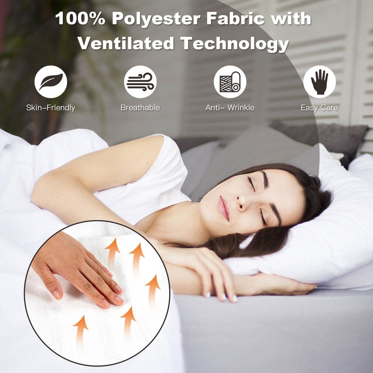 Safe Electric Heated Mattress Pad with 4 Size 8 Temperature 10-Hour Timer