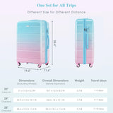 Luggage Set of 3, 20-inch with USB Port, Airline Certified Carry-on