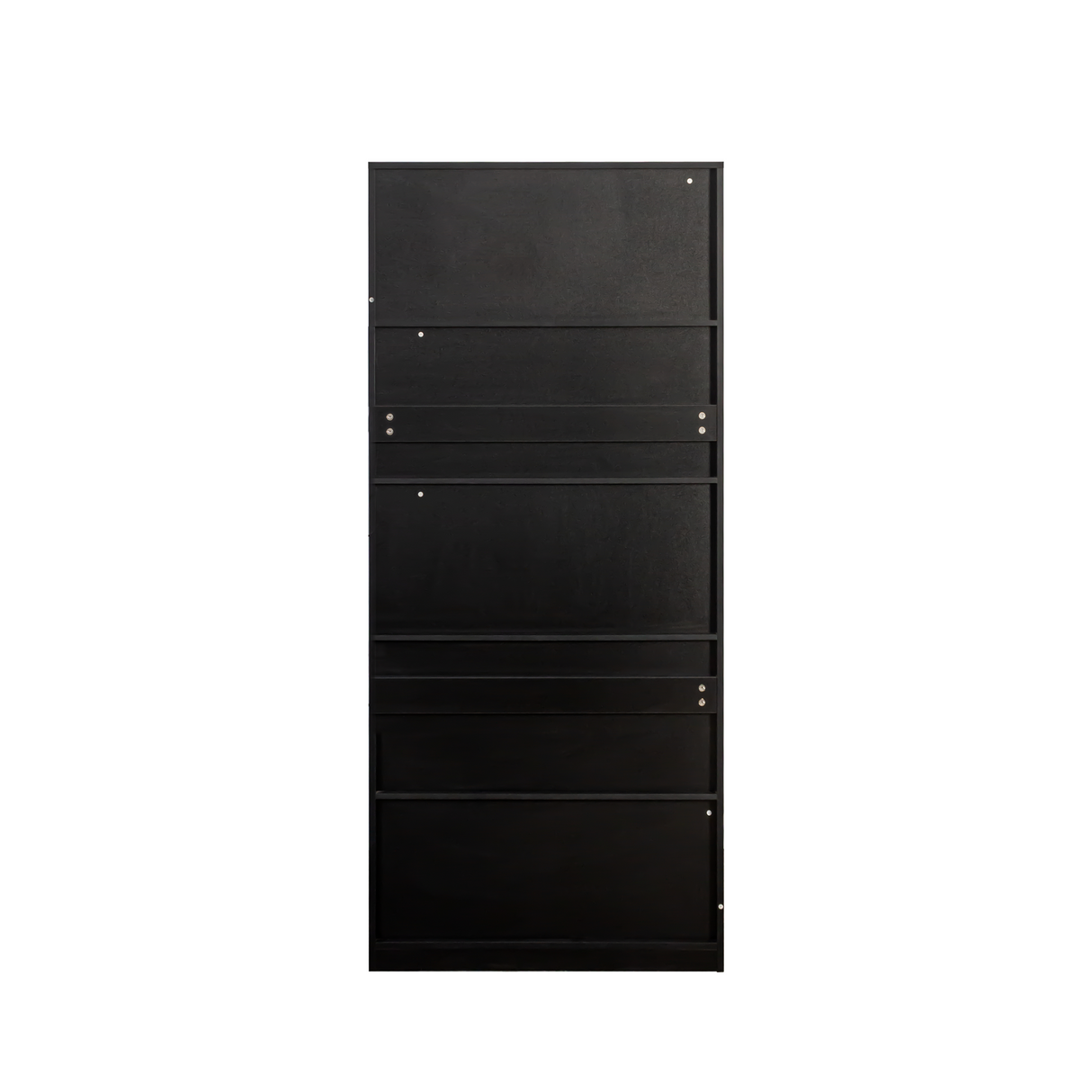 Display Cabinet with Glass Doors, Curio Storage Cabinet with 2-Drawer, Bookcase with LED Lights, Black