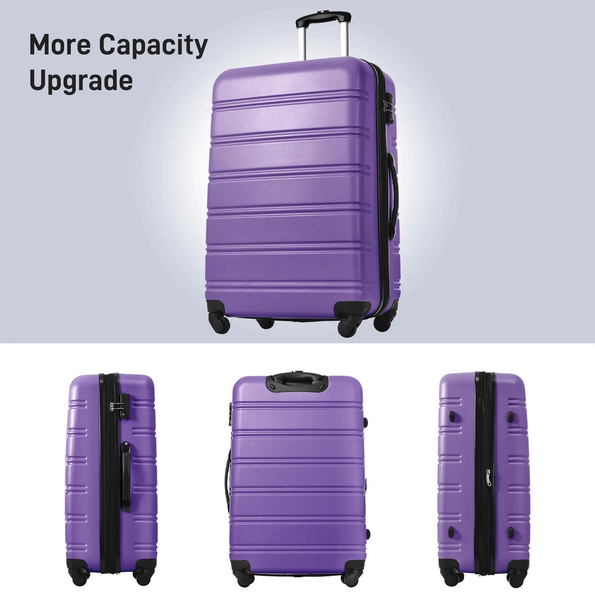 3 Piece Luggage Set Hardside Spinner Suitcase with TSA Lock 20' 24'