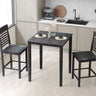 Square Dining Table with Solid Wood Frame for 4-Person