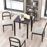 Square Dining Table with Solid Wood Frame for 4-Person