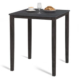 Square Dining Table with Solid Wood Frame for 4-Person