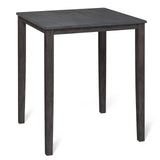 Square Dining Table with Solid Wood Frame for 4-Person