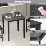 Square Dining Table with Solid Wood Frame for 4-Person
