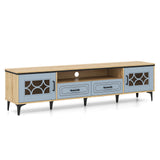 Farmhouse TV Stand for TVs up to 80 Inch with 2 Drawers