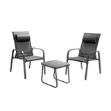 3 Pieces Patio Bistro Furniture Set with Adjustable Backrest