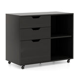 3-Drawer File Cabinet with Adjustable Shelf and Wheels for Letter