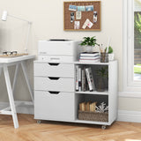 3-Drawer File Cabinet with Adjustable Shelf and Wheels for Letter