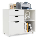 3-Drawer File Cabinet with Adjustable Shelf and Wheels for Letter