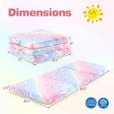 Foldable Floor Mattress for Kids with Washable Flannel Cover