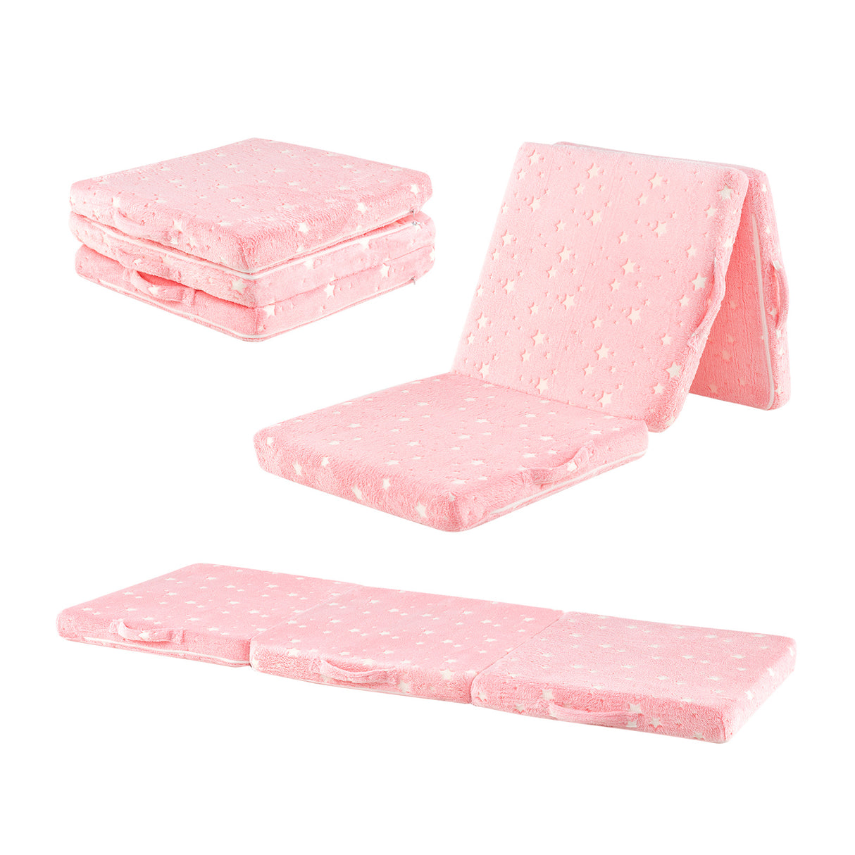 Foldable Floor Mattress for Kids with Washable Flannel Cover