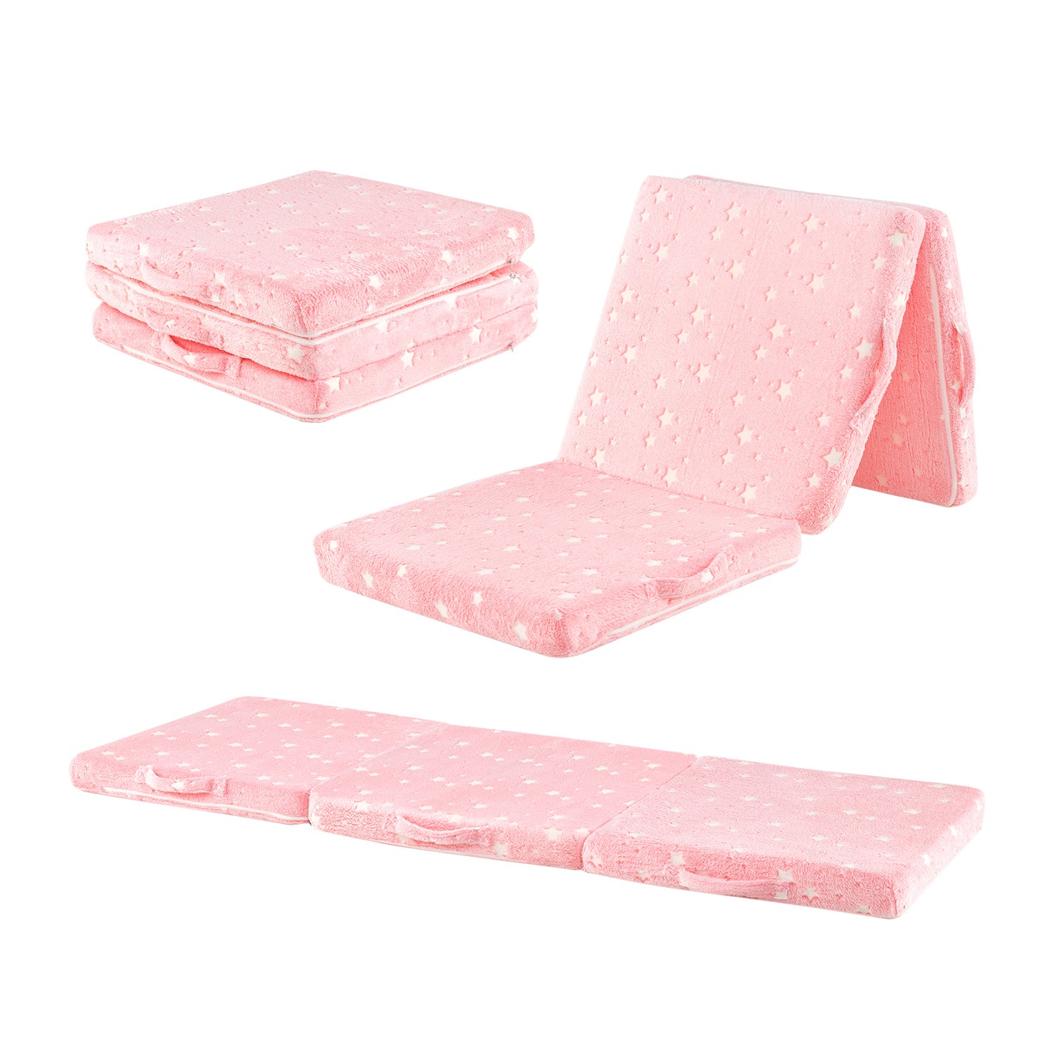 Foldable Floor Mattress for Kids with Washable Flannel Cover