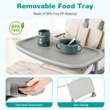 Foldable High Chair with Footrest and Detachable Tray
