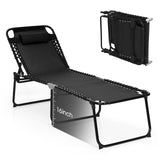 Foldable Recline Lounge Chair with Adjustable Backrest and Footrest