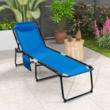 Foldable Recline Lounge Chair with Adjustable Backrest and Footrest