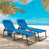 Foldable Recline Lounge Chair with Adjustable Backrest and Footrest