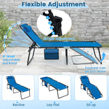 Foldable Recline Lounge Chair with Adjustable Backrest and Footrest