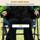 Foldable Rocking Padded Portable Camping Chair with Backrest and Armrest