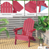 Foldable Weather Resistant Patio Chair with Built-in Cup Holder